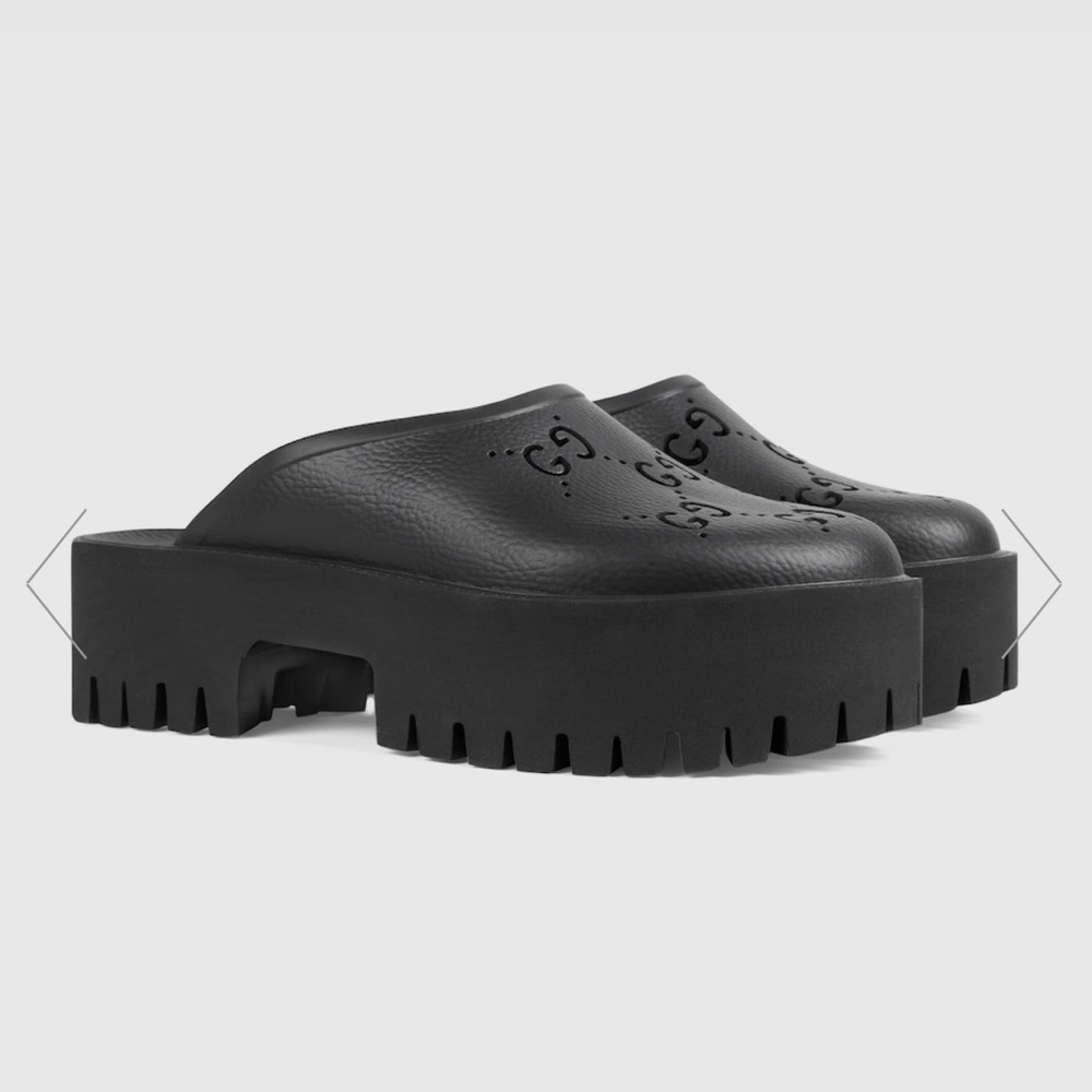 Gucci Women’s perforated platform, G sandal